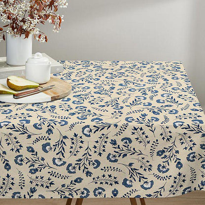 Scandi Floral Flowers Tablecloth, Round Oval Rectangle, Handmade UK