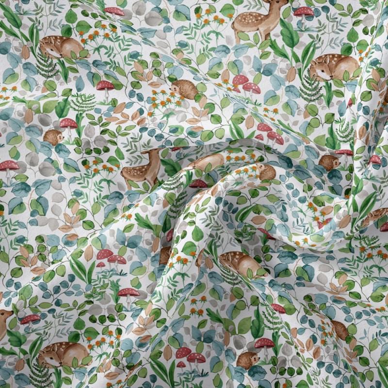 Bosco Woodland Animals Coated Tablecloth , Water Resistant Tablecloths , Teflon Coated Tablecloth , Round Oval Rectangle Tablecloth