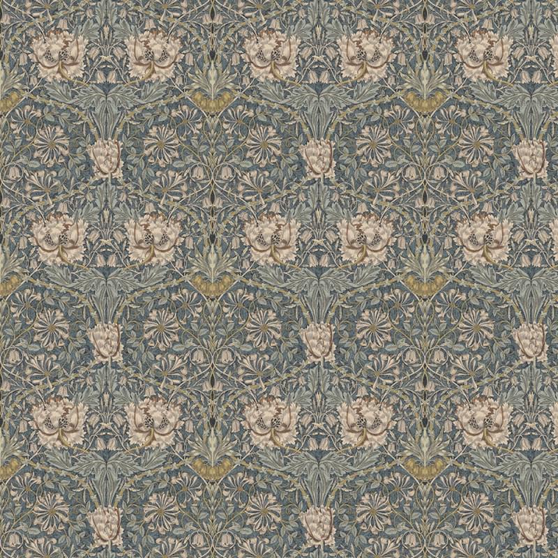 William Morris Coated Tablecloth Honeysuckle Steel , Water Resistant Teflon Coated Table Cloth , Round Oval Rectangle