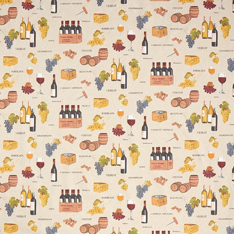 Wine Grapes Natural Tablecloth , Linen Look Tablecloth , Round Tablecloth , Oval Tablecloth , Rectange Tablecloth