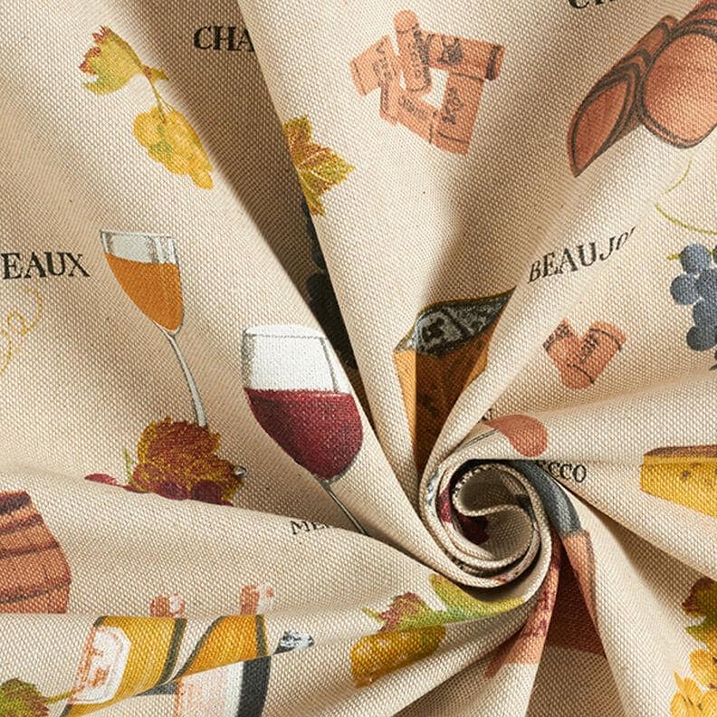 Wine Grapes Natural Tablecloth , Linen Look Tablecloth , Round Tablecloth , Oval Tablecloth , Rectange Tablecloth