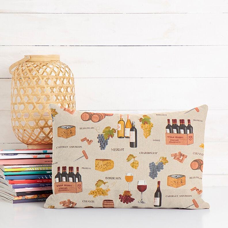Wine Grapes Natural Tablecloth , Linen Look Tablecloth , Round Tablecloth , Oval Tablecloth , Rectange Tablecloth