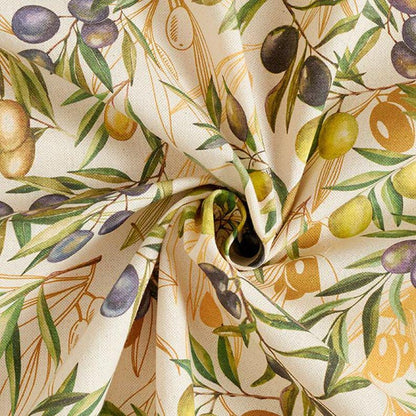 Olive Branch Natural Tablecloth, Linen Look Cotton Blend, Handmade in UK