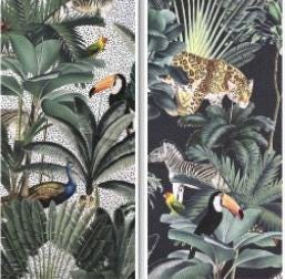 Safari Animals Coated Tablecloths , Royal Palm Outdoor Tablecloth , Weather Resistant Tablecloth , Round Oval Rectangle Tablecloth