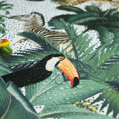 Safari Animals Coated Tablecloths , Royal Palm Outdoor Tablecloth , Weather Resistant Tablecloth , Round Oval Rectangle Tablecloth