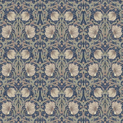 William Morris Coated Tablecloth Pimpernel Navy , Outdoor Water Resistant Teflon Coated Table Cloth , Round Oval Rectangle