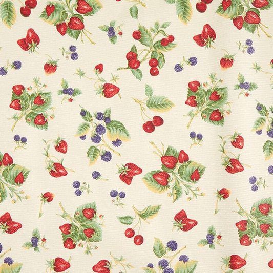 Coated Strawberries Tablecloth, Water Resistant Teflon Coated, Round Oval Rectangle