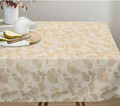 Ginkgo Leaf Tablecloth , Linen Look Tablecloth , Round Oval Rectange Tablecloth , Handmade UK