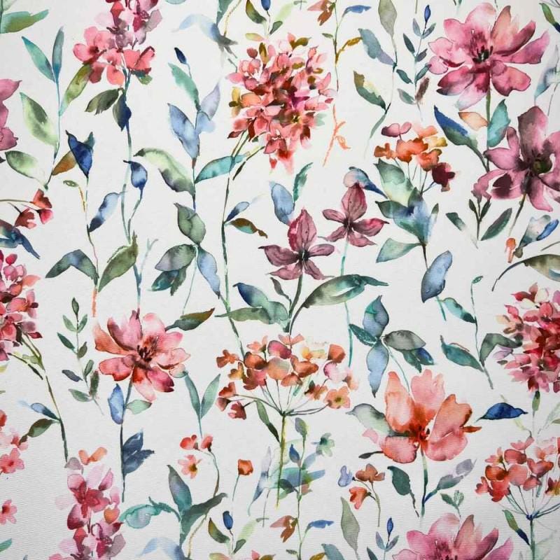 Giardino Floral Coated Tablecloths , Flowers Outdoor Tablecloth , Weather Resistant Tablecloth , Round Oval Rectangle Tablecloth