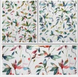 Lago Floral Coated Tablecloths , Leaves Leaf Outdoor Tablecloth , Weather Resistant Tablecloth , Round Oval Rectangle Tablecloth