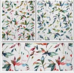 Lago Floral Coated Tablecloths , Leaves Leaf Outdoor Tablecloth , Weather Resistant Tablecloth , Round Oval Rectangle Tablecloth
