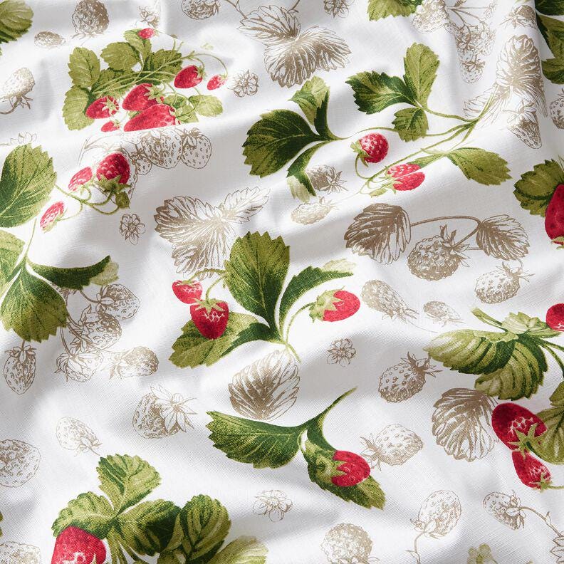 Round Strawberry Print Tablecloth, Handmade Cotton , Square, Oval, Rectangle