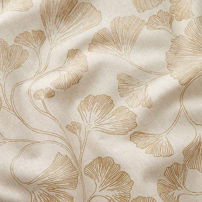 Ginkgo Floral Cushion Cover: Handmade Cotton Linen Throw Pillow, UK Made