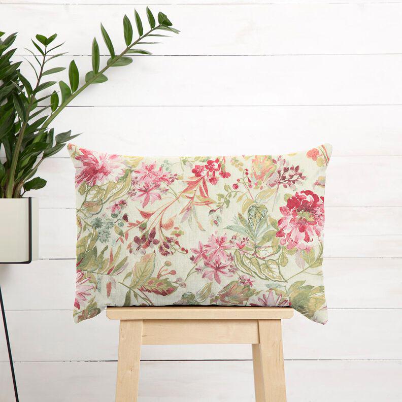 Watercolour Flowers Cushion Cover , Flowers Light Beige Raspberry Cushion Cover , Throw Pillow , Scatter Cushions , Cushion Cover UK