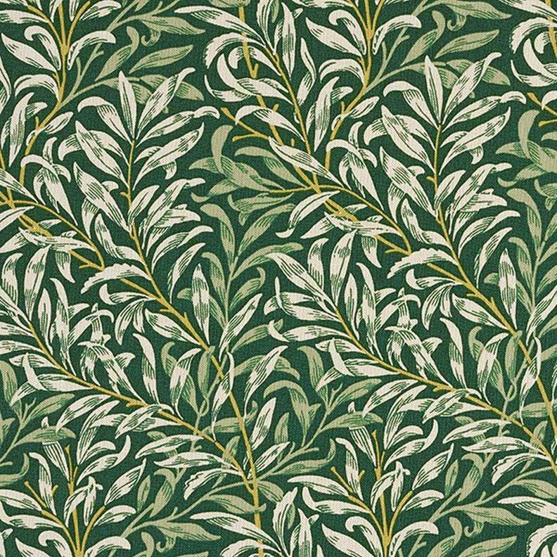 Green Leaf Cushion Cover: Cotton Linen Throw Pillow, Handmade in UK