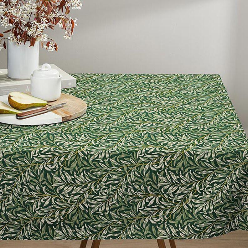 Green Leaf Cushion Cover: Cotton Linen Throw Pillow, Handmade in UK