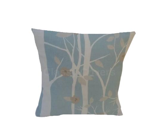 Laura Ashley Cottonwood Cushion Cover: Duck Egg Floral Throw Pillow