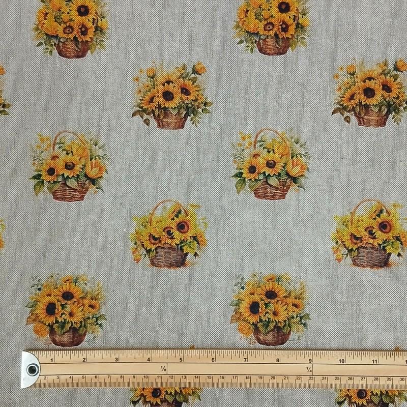 Sunflower Linen Look Tablecloth: Handmade Floral Table Decor