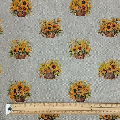 Sunflower Linen Look Tablecloth: Handmade Floral Table Decor