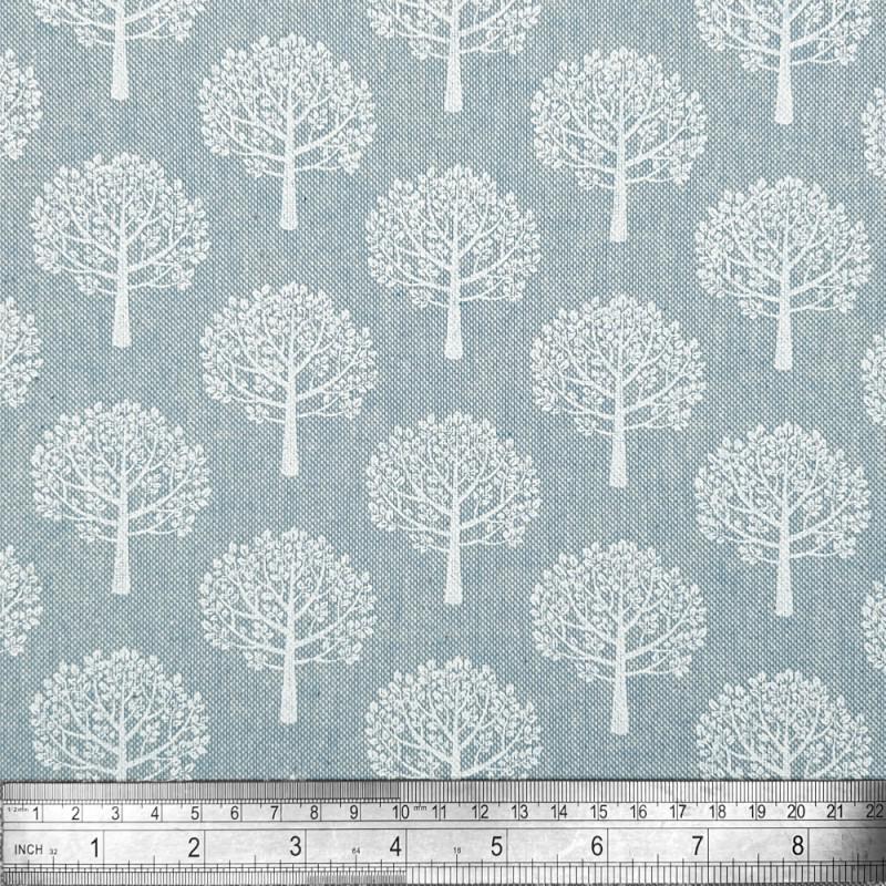 Sky Blue Mulberry Tree Tablecloth: Linen Look, Handmade in UK