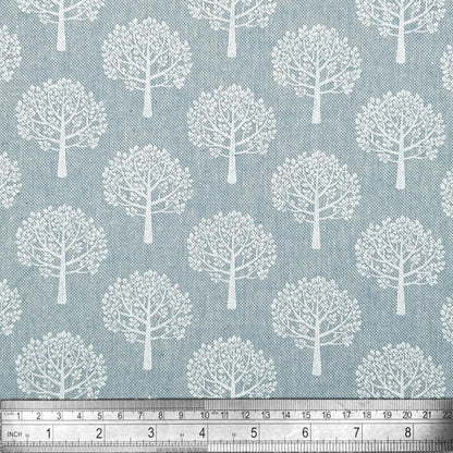 Sky Blue Mulberry Tree Tablecloth: Linen Look, Handmade in UK
