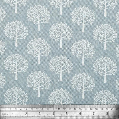 Sky Blue Mulberry Tree Tablecloth: Linen Look, Handmade in UK