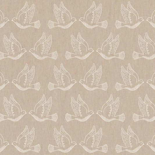 Doves Birds Linen Look Tablecloth: Handmade Cotton Blend, UK Made