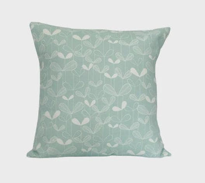Saplings Pale Aqua Cushion Cover, Scandi Throw Pillow