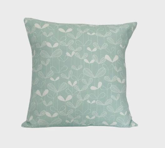 Saplings Pale Aqua Cushion Cover, Scandi Throw Pillow