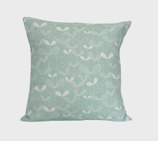 Saplings Pale Aqua Cushion Cover, Scandi Throw Pillow