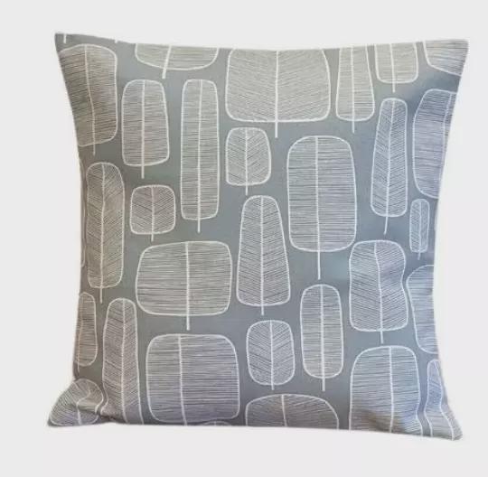 Little Trees Blue Cushion Cover: MissPrint Cotton Throw Pillow