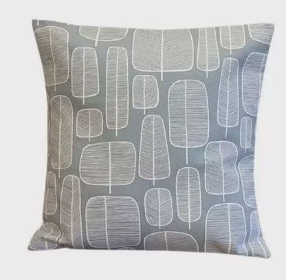 Little Trees Blue Cushion Cover: MissPrint Cotton Throw Pillow