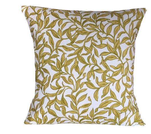 Entwistle Chartreuse Cushion Cover , Cream Leaf Leaves Cushion Cover , Scatter Cushions , Cushion Cover UK