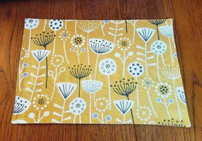 Scandi Floral Fabric Placemats , Floral Cotton Napkins, Fryetts Bergen Cotton Placemat , Table Linen Dining Table Mats