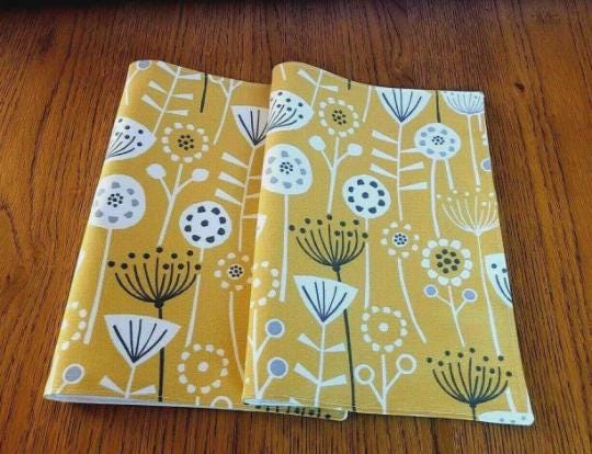 Scandi Floral Fabric Placemats , Floral Cotton Napkins, Fryetts Bergen Cotton Placemat , Table Linen Dining Table Mats