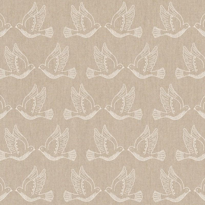 Doves Birds Linen Look Tablecloth: Handmade Cotton Blend, UK Made