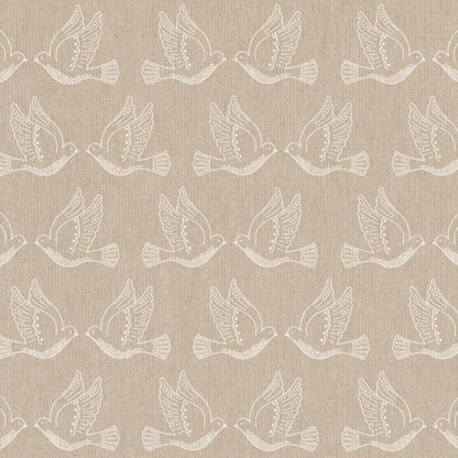 Doves Birds Linen Look Tablecloth: Handmade Cotton Blend, UK Made