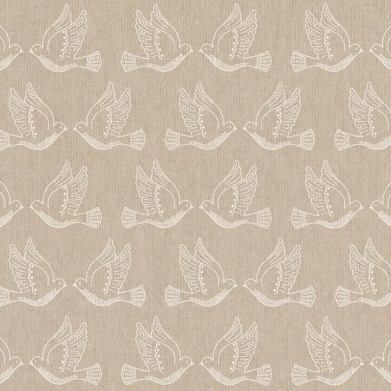 Doves Birds Linen Look Tablecloth: Handmade Cotton Blend, UK Made