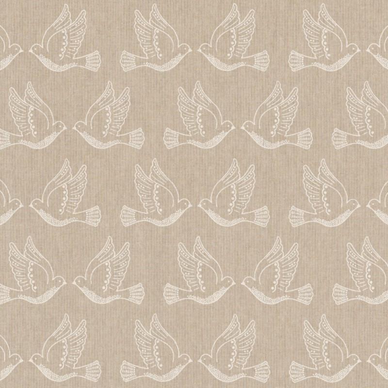 Doves Birds Linen Look Tablecloth: Handmade Cotton Blend, UK Made