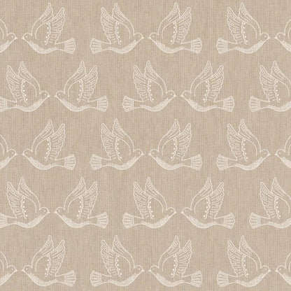 Doves Birds Linen Look Tablecloth: Handmade Cotton Blend, UK Made