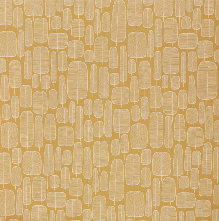 MissPrint Little Trees Yellow Tablecloth: Handmade Floral Cotton, UK Made