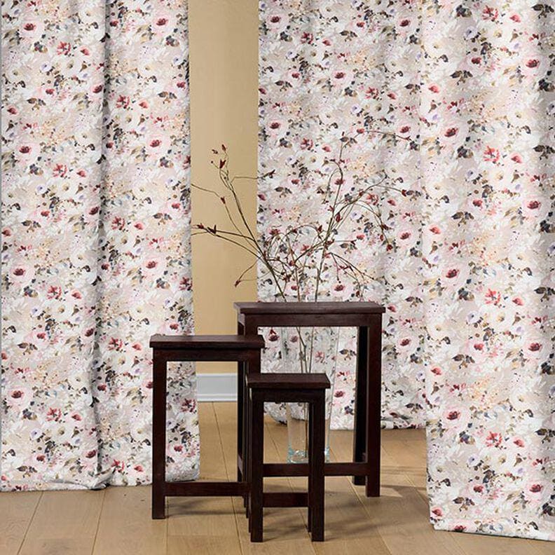 Vintage Rose Floral Tablecloth, Beige Pink, Handmade in UK