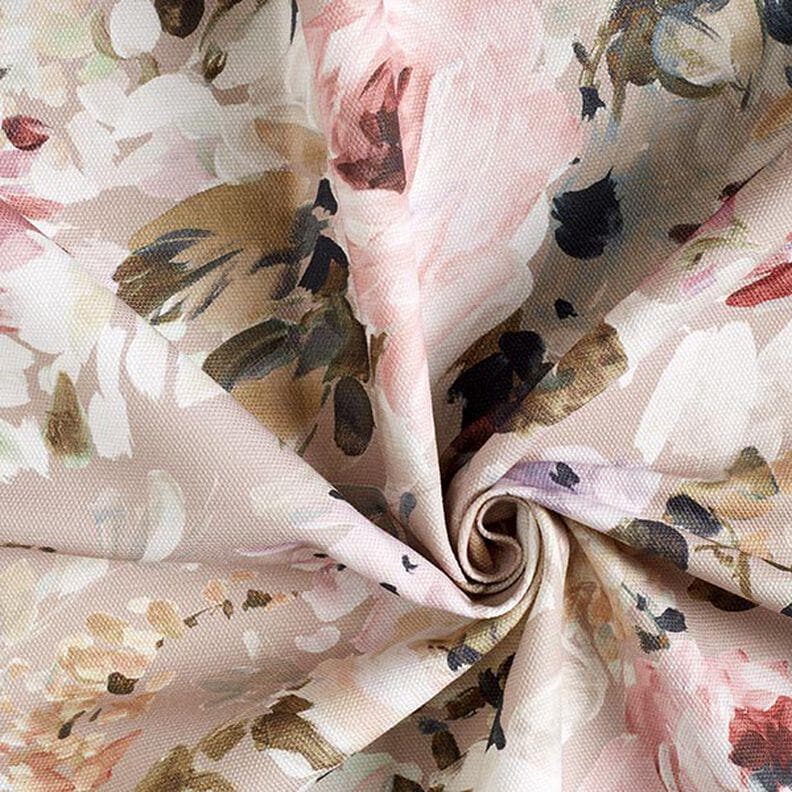 Vintage Rose Floral Tablecloth, Beige Pink, Handmade in UK