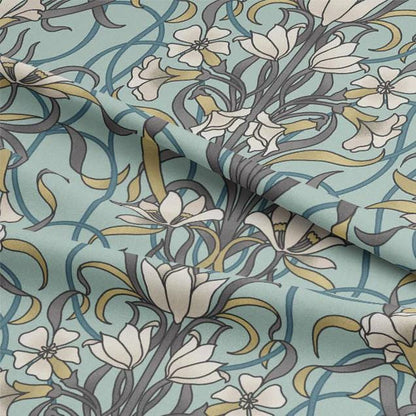 Agatha Floral Duck Egg Tablecloth , Flowers Tablecloth , Floral Tablecloth , Round Rectangle Tablecloth , Oval Tablecloth