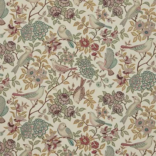 Heritage Fern Cushion Cover , Beige Brown Birds Floral Cushion Cover , Throw Pillow , Scatter Cushions , Cushion Cover UK