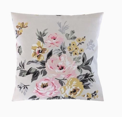 Cath Kidston Vintage Rose Cushion Cover, Handmade Cotton Throw Pillow