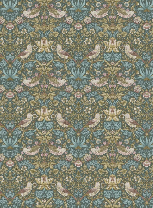 William Morris Strawberry Thief Table Runner Teal , Cotton Napkins , Birds Table Runner , Table Decoration , Various Size