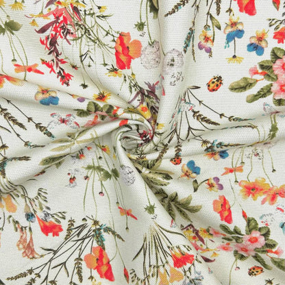 Floral Cotton Tablecloth, Antique Garden Design, Handmade in UK