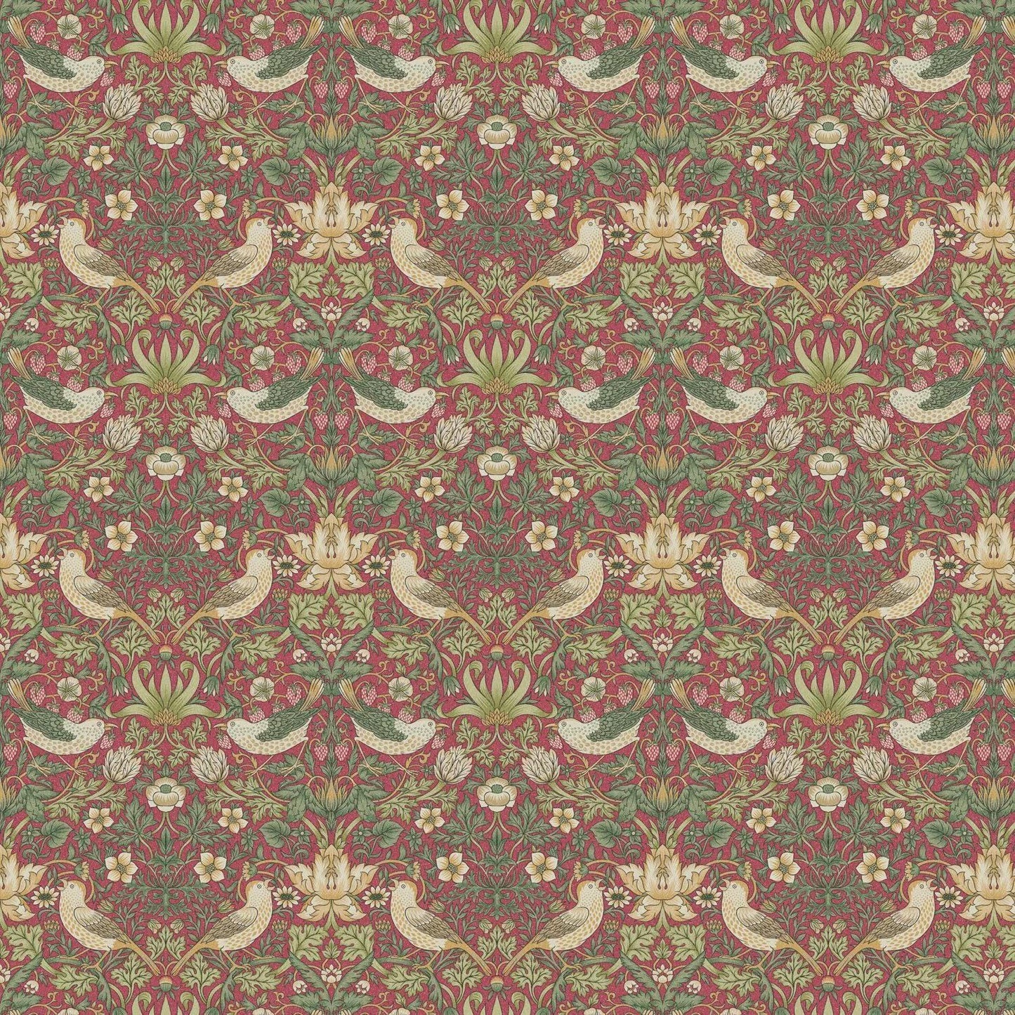 William Morris Strawberry Thief Table Runner Crimson Red , Cotton Napkins , Birds Table Runner , Table Decoration , Various Size
