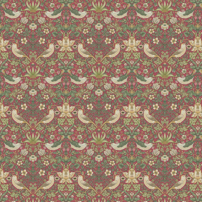 William Morris Strawberry Thief Table Runner Crimson Red , Cotton Napkins , Birds Table Runner , Table Decoration , Various Size